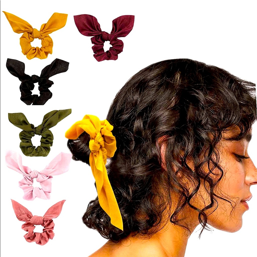 6Pack bow scrunchies, Hair Ties for Women 6 Colors